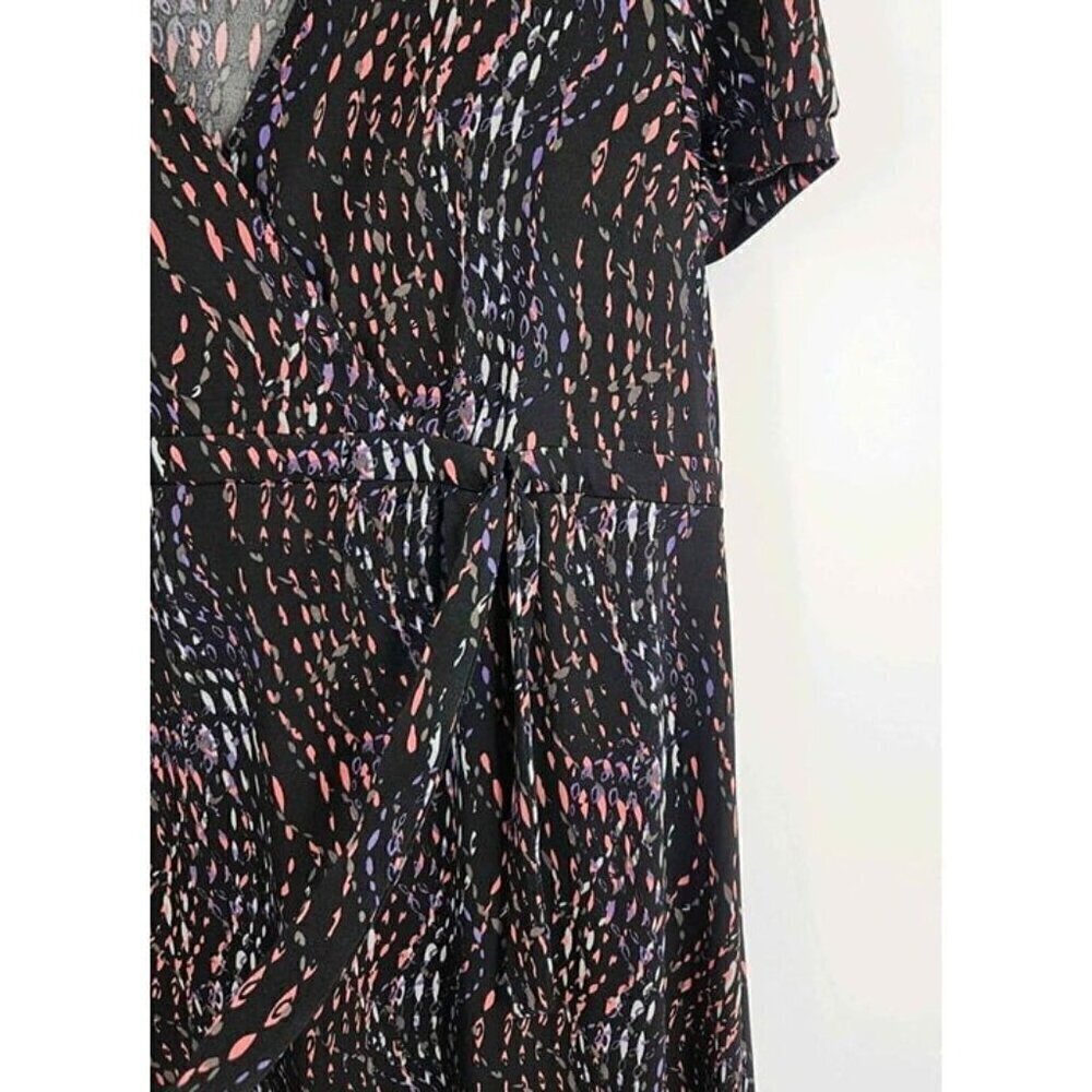 OH BABY by Motherhood Faux Wrap Confetti Print Dress Drawstring Tie Waist Sz M - Picture 4 of 5